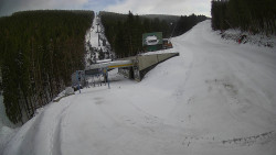 Modrá sjezdovka - dojezd k lanové dráze