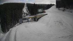 Modrá sjezdovka - dojezd k lanové dráze