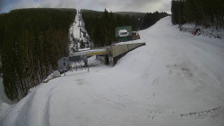 Modrá sjezdovka - dojezd k lanové dráze