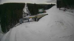 Modrá sjezdovka - dojezd k lanové dráze