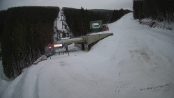 Modrá sjezdovka - dojezd k lanové dráze