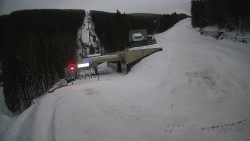 Modrá sjezdovka - dojezd k lanové dráze