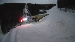 Modrá sjezdovka - dojezd k lanové dráze