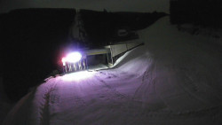 Modrá sjezdovka - dojezd k lanové dráze