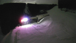 Modrá sjezdovka - dojezd k lanové dráze