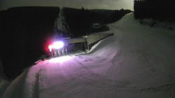 Modrá sjezdovka - dojezd k lanové dráze