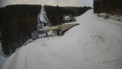 Modrá sjezdovka - dojezd k lanové dráze