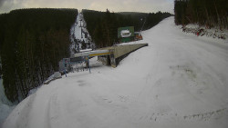 Modrá sjezdovka - dojezd k lanové dráze