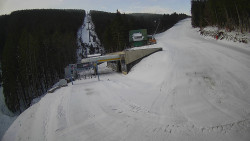 Modrá sjezdovka - dojezd k lanové dráze