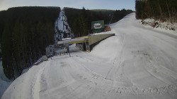 Modrá sjezdovka - dojezd k lanové dráze