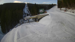 Modrá sjezdovka - dojezd k lanové dráze