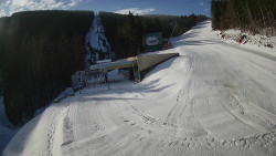 Modrá sjezdovka - dojezd k lanové dráze