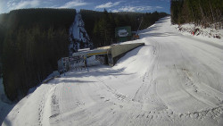 Modrá sjezdovka - dojezd k lanové dráze