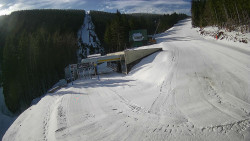 Modrá sjezdovka - dojezd k lanové dráze