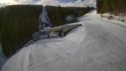 Modrá sjezdovka - dojezd k lanové dráze