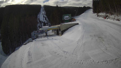 Modrá sjezdovka - dojezd k lanové dráze