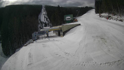 Modrá sjezdovka - dojezd k lanové dráze