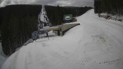 Modrá sjezdovka - dojezd k lanové dráze