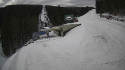 Modrá sjezdovka - dojezd k lanové dráze