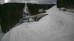 Modrá sjezdovka - dojezd k lanové dráze