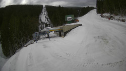 Modrá sjezdovka - dojezd k lanové dráze