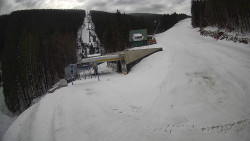 Modrá sjezdovka - dojezd k lanové dráze