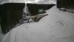 Modrá sjezdovka - dojezd k lanové dráze