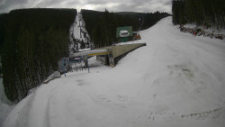 Modrá sjezdovka - dojezd k lanové dráze