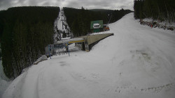 Modrá sjezdovka - dojezd k lanové dráze