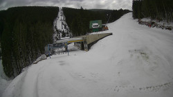 Modrá sjezdovka - dojezd k lanové dráze