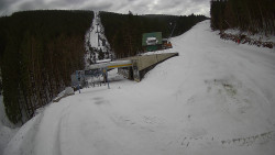 Modrá sjezdovka - dojezd k lanové dráze