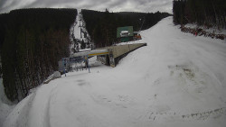 Modrá sjezdovka - dojezd k lanové dráze