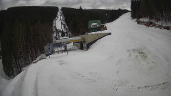 Modrá sjezdovka - dojezd k lanové dráze