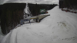 Modrá sjezdovka - dojezd k lanové dráze