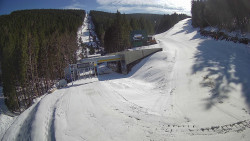 Modrá sjezdovka - dojezd k lanové dráze