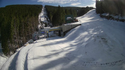 Modrá sjezdovka - dojezd k lanové dráze