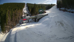 Modrá sjezdovka - dojezd k lanové dráze