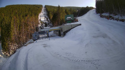 Modrá sjezdovka - dojezd k lanové dráze