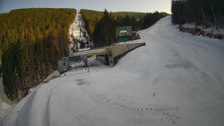 Modrá sjezdovka - dojezd k lanové dráze