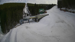 Modrá sjezdovka - dojezd k lanové dráze