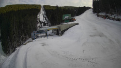 Modrá sjezdovka - dojezd k lanové dráze