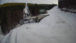 Modrá sjezdovka - dojezd k lanové dráze