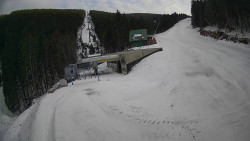 Modrá sjezdovka - dojezd k lanové dráze