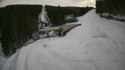 Modrá sjezdovka - dojezd k lanové dráze