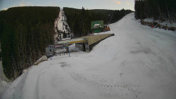 Modrá sjezdovka - dojezd k lanové dráze