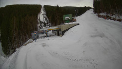 Modrá sjezdovka - dojezd k lanové dráze