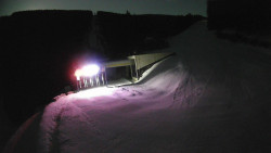 Modrá sjezdovka - dojezd k lanové dráze