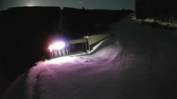 Modrá sjezdovka - dojezd k lanové dráze