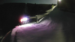 Modrá sjezdovka - dojezd k lanové dráze