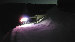 Modrá sjezdovka - dojezd k lanové dráze